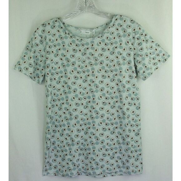 Mango Daisy Floral T-Shirt Short Sleeve Womens Size Large New - Picture 1 of 6